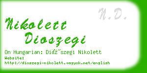 nikolett dioszegi business card